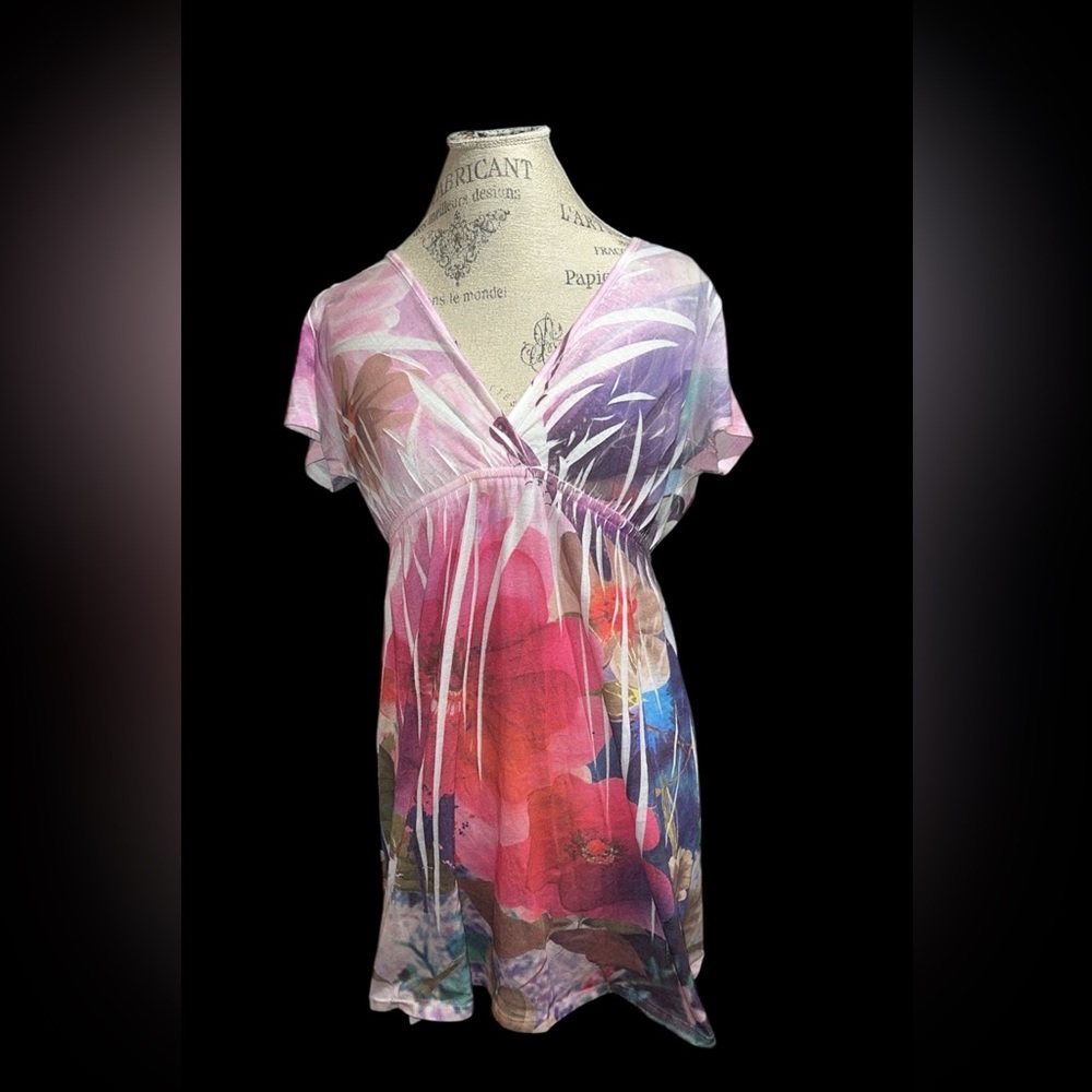 Floral V-Neck Women Top